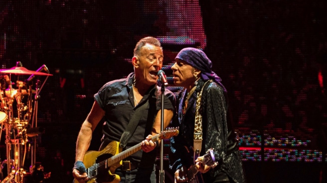 El cantante Bruce Springsteen actúa en el Estadi Olímpic Lluís Companys de Barcelona, a 28 de abril de 2023