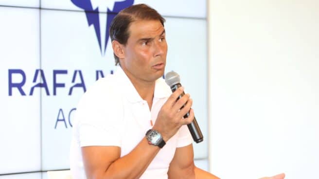 Rafa Nadal en una rueda de prensa Rafa Nadal