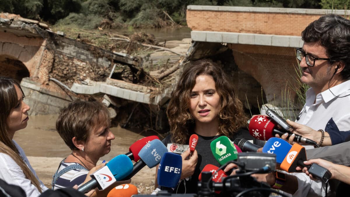 Ayuso pedirá la declaración de "zona catastrófica" en los municipios afectados por la DANA