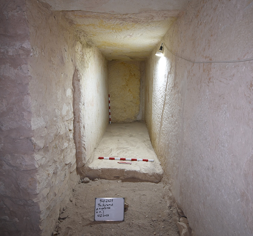 Uno de los almacenes hallados en la pirámide de Sahura, en la necrópolis real de Abusir (Egipto)
