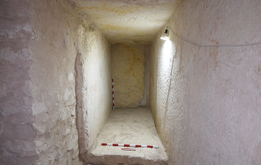 Uno de los almacenes hallados en la pirámide de Sahura, en la necrópolis real de Abusir (Egipto)
