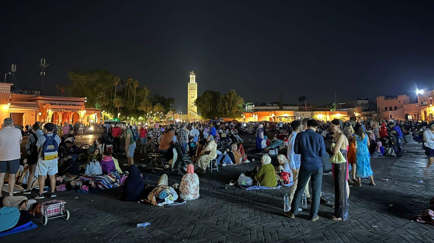 Imagen de la plaza Jemaa El Fna tras el terremoto.