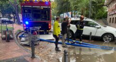 Las lluvias torrenciales desbordan el río Guadarrama a su paso por Móstoles