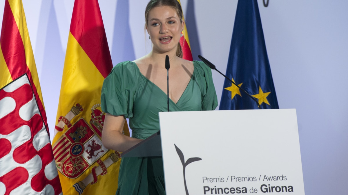 La princesa Leonor durante el acto de entrega de Premios de la Fundación Princesa de Girona 2023