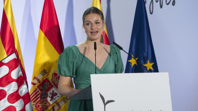 La princesa Leonor durante el acto de entrega de Premios de la Fundación Princesa de Girona 2023