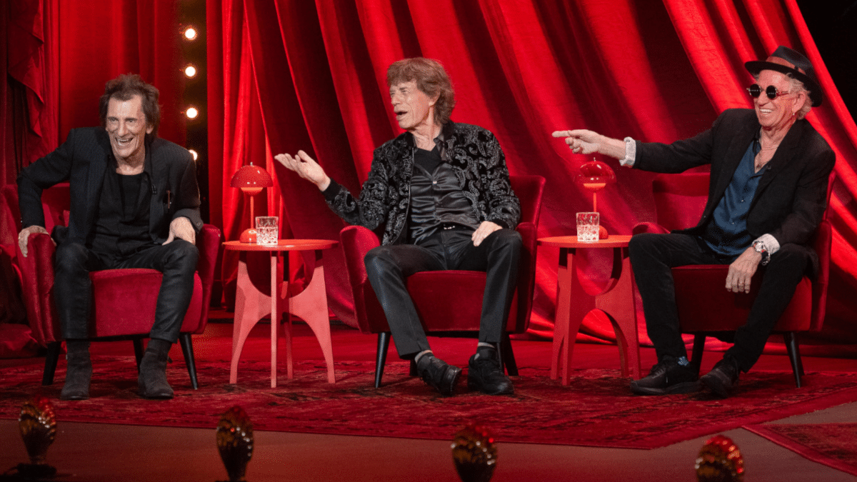 Ronnie Wood, Mick Jagger y Keith Richards, durante la presentación del adelanto de su nuevo álbum en el Hackney Empire de Londres.