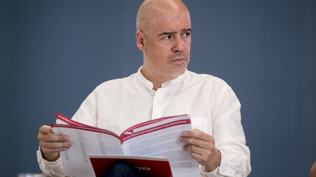 El secretario general de CCOO, Unai Sordo, durante un acto en el Círculo de Bellas Artes en Madrid.