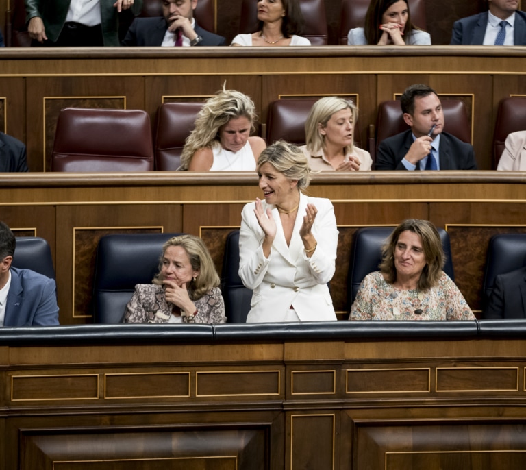 Yolanda Díaz iba a intervenir hasta que supo a última hora de la mañana que Sánchez no lo haría