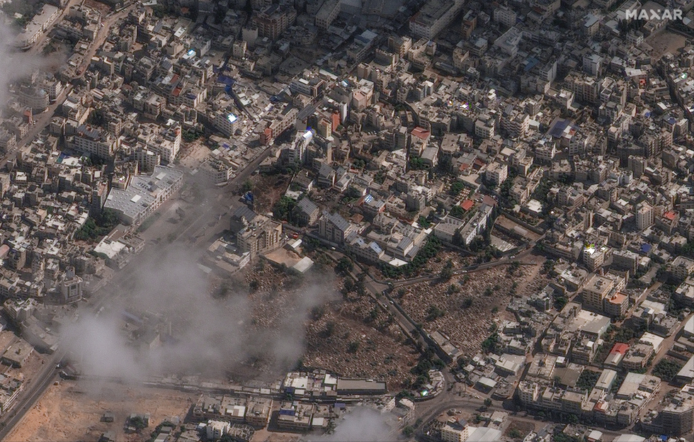 Imagen tras la explosión en el hospital Al Ahli de Gaza.