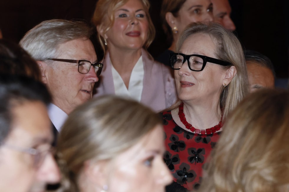Meryl Streep, acompañada de su hermano en el concierto de los premios Princesa de Asturias, en Oviedo