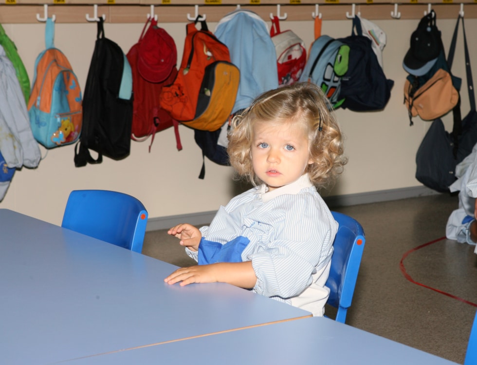 El primer día de guardería de Leonor en 2007