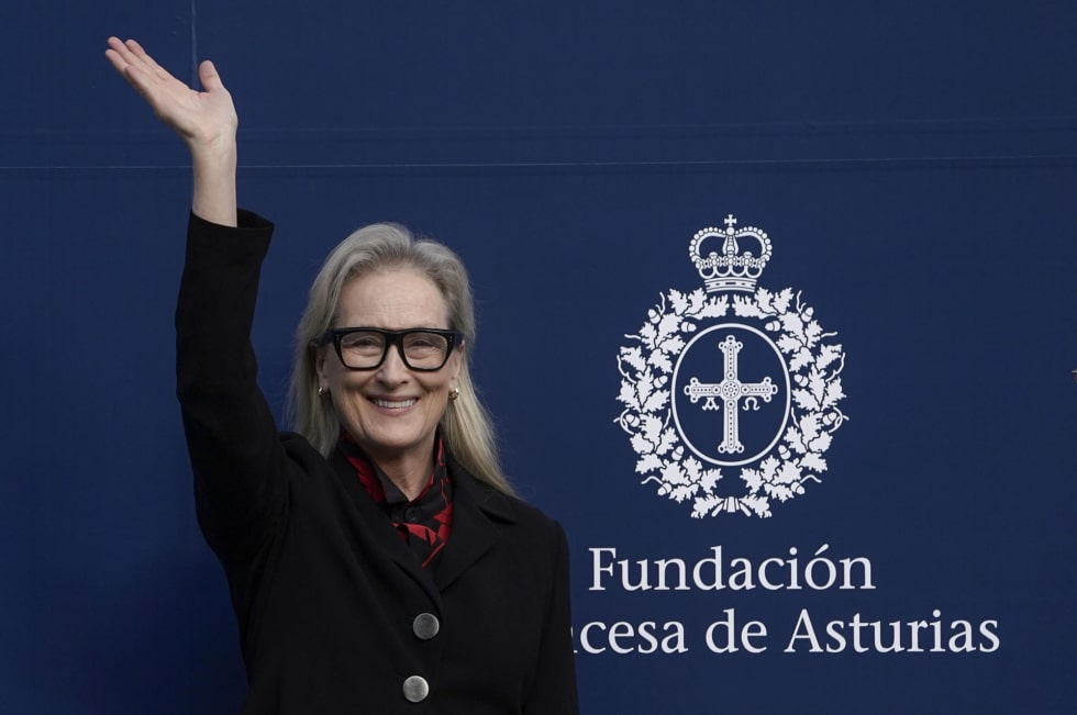 La actriz estadounidense Meryl Streep, Premio Princesa de Asturias de las Artes 2023, mantiene este miércoles en Oviedo varios encuentros con profesorado, alumnado y público para hablar de la interpretación y de su trayectoria profesional, a dos días de recoger el galardón.