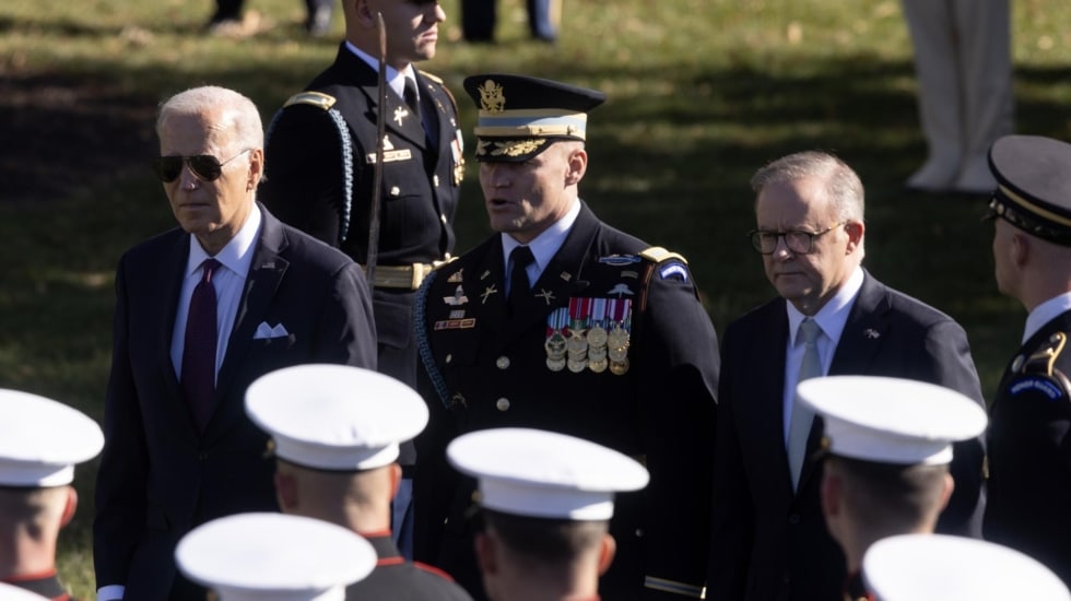 El presidente estadounidense Joe Biden y el primer ministro de Australia Anthony Albanese.