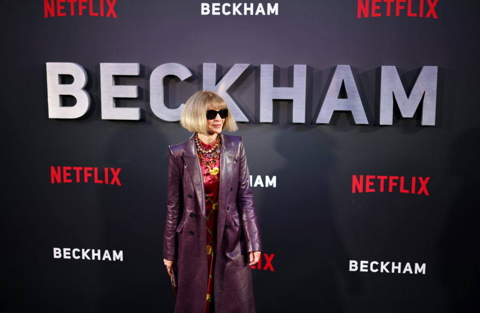Ana Wintour fue a apoyar el estreno de la docuserie de Beckham en Netflix