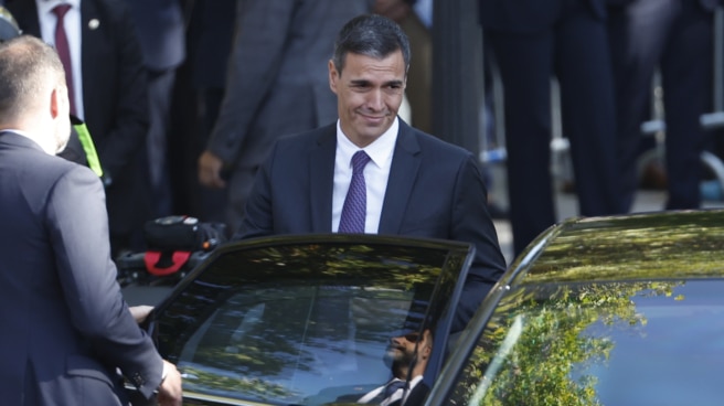 El presidente del Gobierno, Pedro Sánchez, después del desfile del Día de la Fiesta Nacional en Madrid El presidente del Gobierno, Pedro Sánchez, después del desfile del Día de la Fiesta Nacional en Madrid