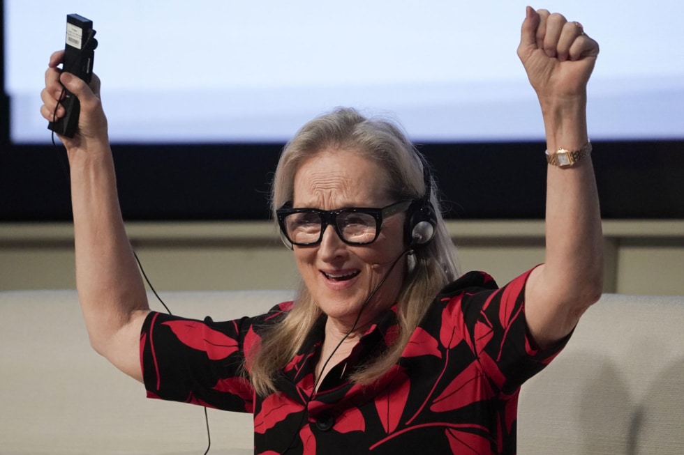 También durante el encuentro con alumnos y profesorado Meryl se ha mostrado sonriente y divertida