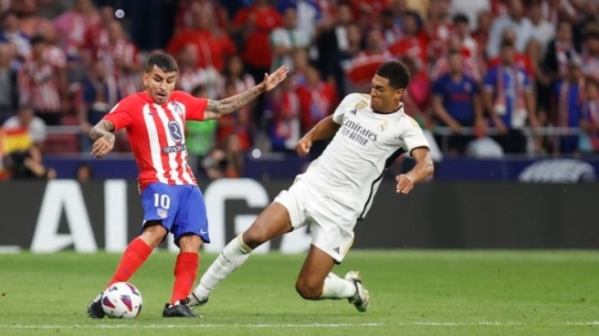 Ángel Correa y Jude Bellingham durante el Atlético - Real Madrid Ángel Correa