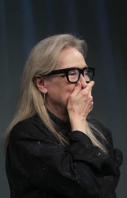 Meryl Streep se ha emocionado durante el espectáculo que han preparado para ella los alumnos de interpretación de Gijón