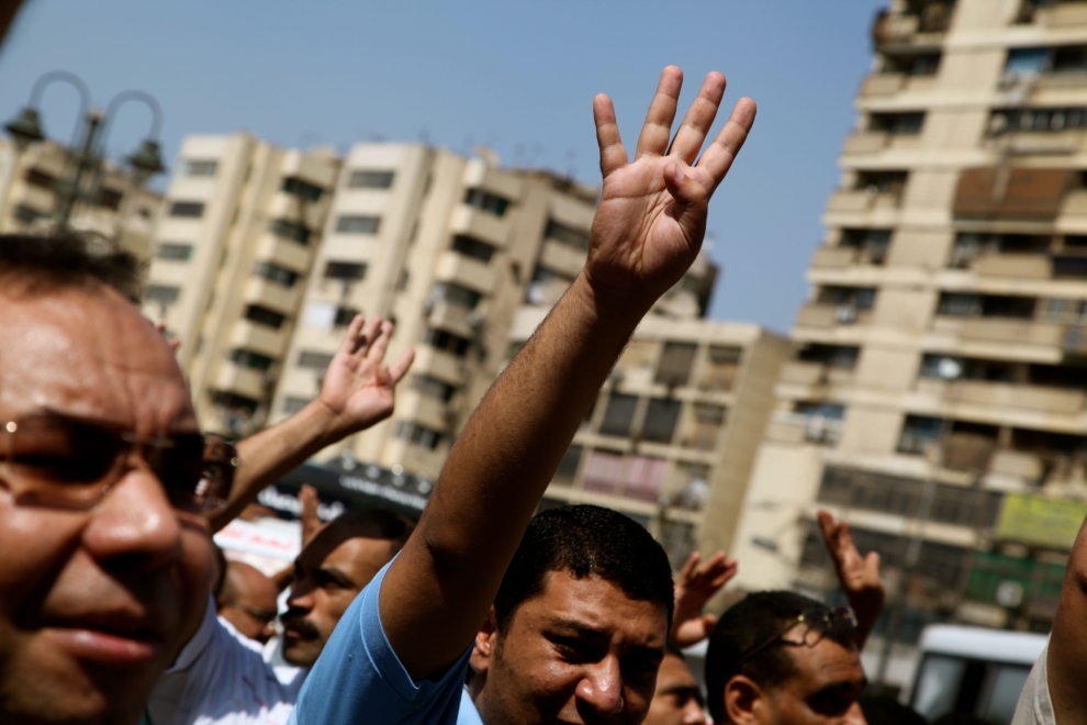 Simpatizantes de los Hermanos Musulmanes en una manifestación pacífica en El Cairo en 2013.