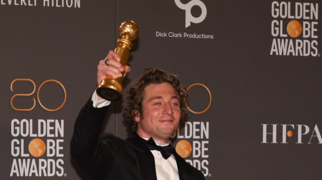 Jeremy Allen White after winning his first Golden Globe last January