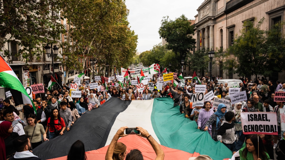Manifestación en Madrid en apoyo a Palestina