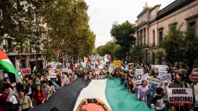 Podemos y Sumar desafían a Sánchez en la manifestación en apoyo a Palestina: "Tenemos que llevar a Netanyahu al Tribunal Penal"
