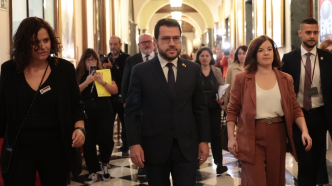 Pere Aragonés, en el Senado. Pere Aragonés, en el Senado.