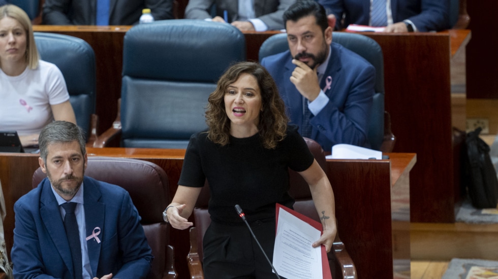 Isabel Díaz Ayuso, en la Asamblea de Madrid.
