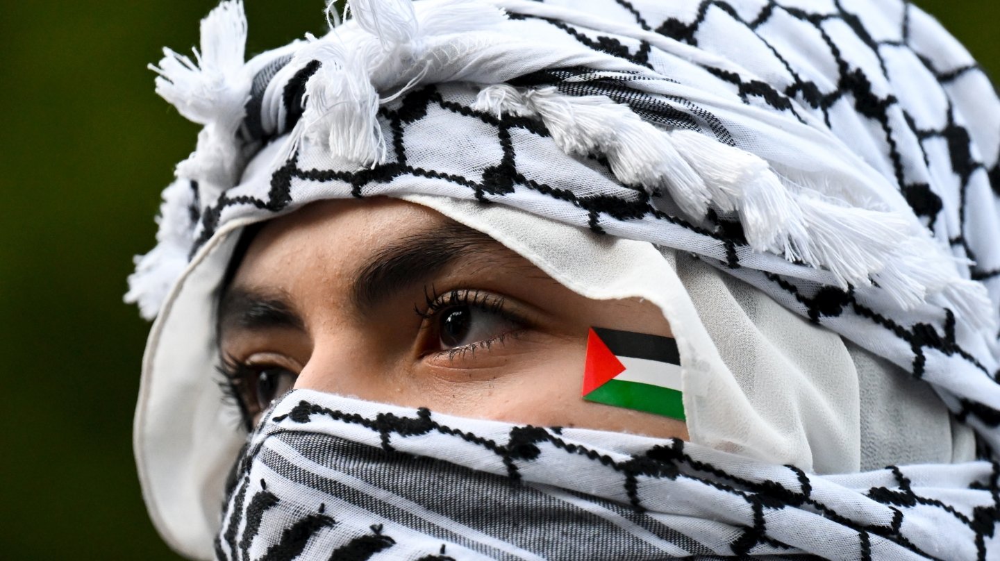 Protesta contra la ocupación de Palestina en Canberra.