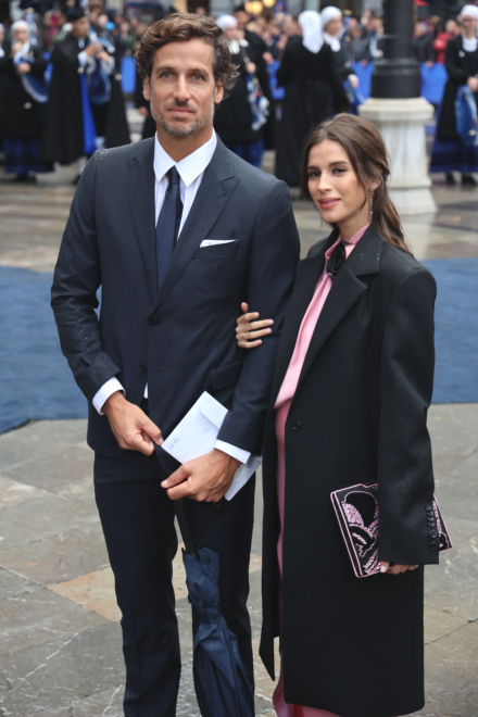 Feliciano López y Sandra Gago a su llegada a la entrega de los Premios Princesa de Asturias 2023