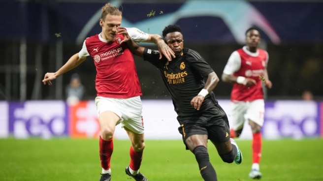 Vinícius con el Real Madrid frente al Sporting de Braga Vinícius