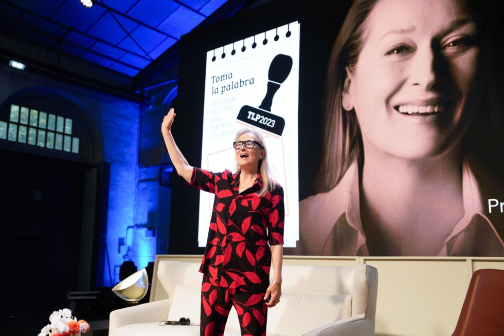 La actriz estadounidense Meryl Streep, Premio Princesa de Asturias de las Artes 2023, mantiene este miércoles en Oviedo varios encuentros con profesorado, alumnado y público para hablar de la interpretación y de su trayectoria profesional, a dos días de recoger el galardón