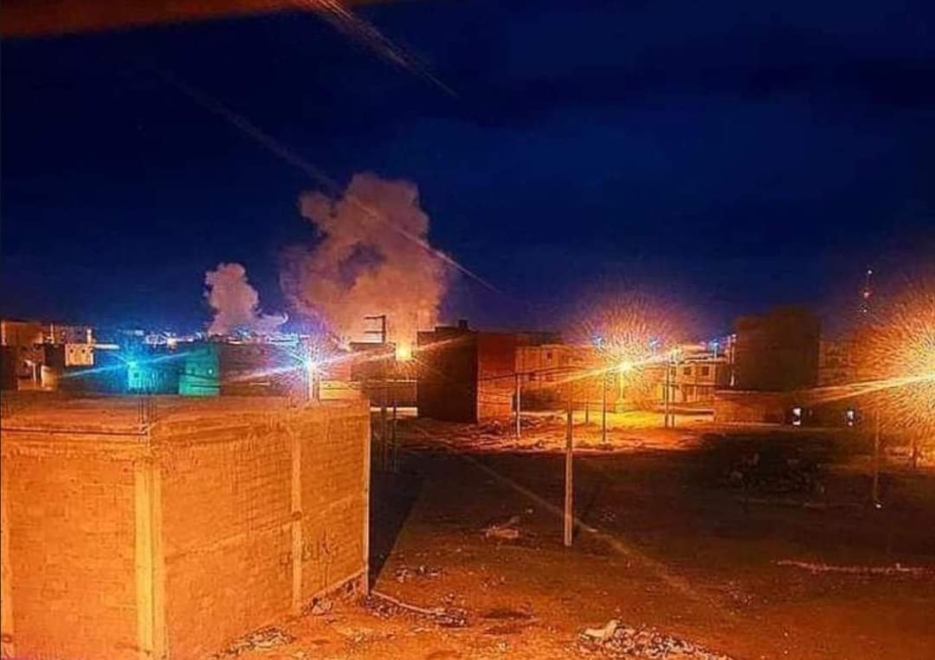 Humo tras el impacto de un proyectil en Esmara