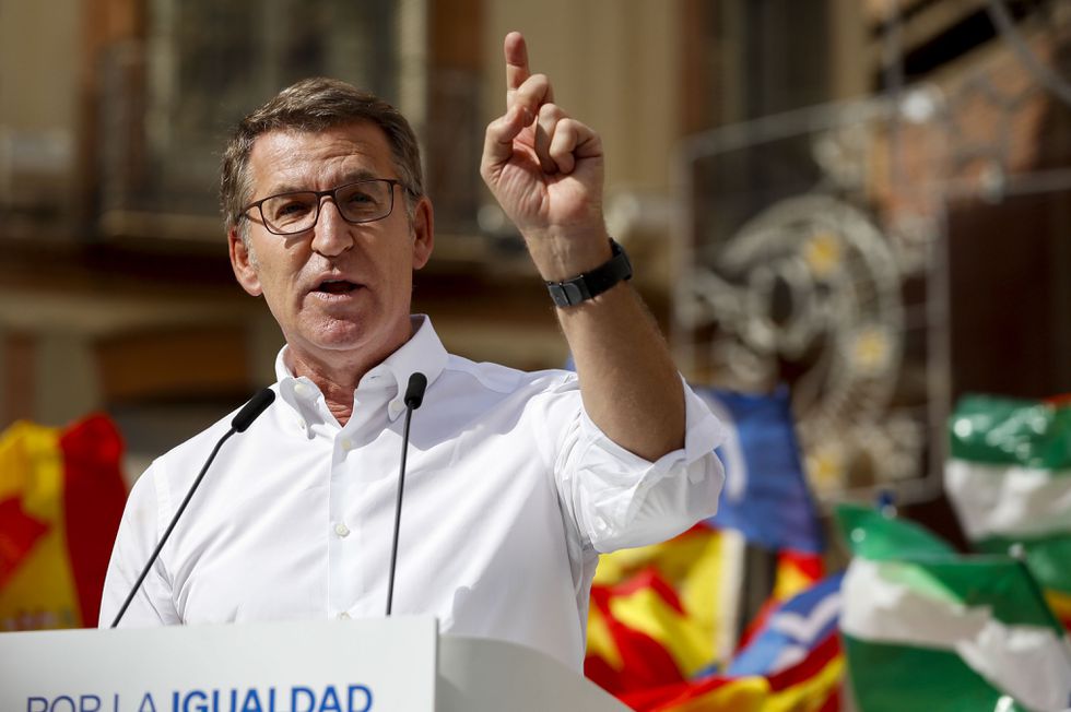 Feijóo durante su intervención en Málaga.