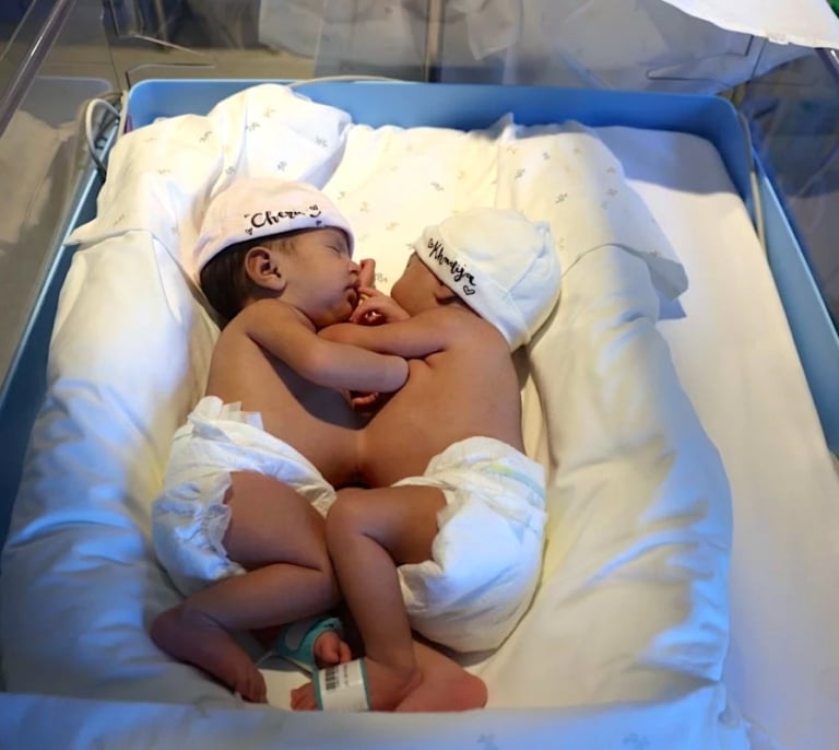 Dos hermanas siamesas llegan a España para ser separadas en el Hospital Sant Joan de Déu