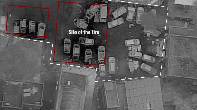 Imagen de lo que Israel considera pruebas de la autoría del bombardeo. Imagen de lo que Israel considera pruebas de la autoría del bombardeo.