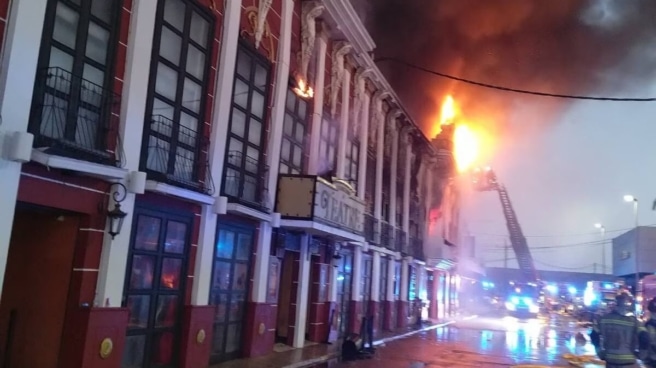 Imagen del incendio tomada por los bomberos de Murcia Imagen del incendio tomada por los bomberos de Murcia