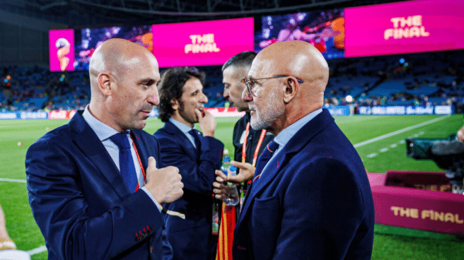 Luis Rubiales y Luis de la Fuente en la final del mundial femenino en Sídney el pasado 20 de agosto Luis Rubiales y Luis de la Fuente en la final del mundial femenino en Sídney el pasado 20 de agosto