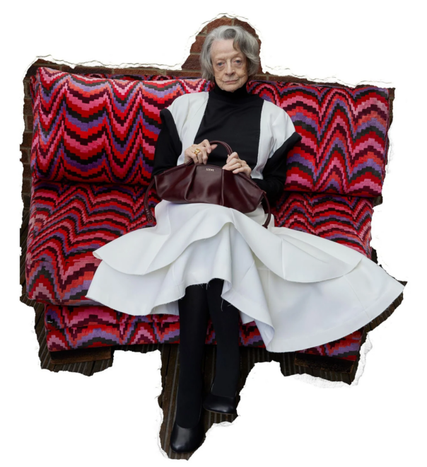 Maggie Smith with a Paseo bag in the new Loewe advertising campaign