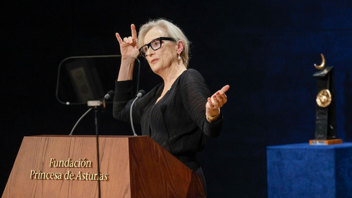 La actriz Meryl Streep, el pasado viernes, durante su discurso de aceptación del premio Princesa de Asturias.