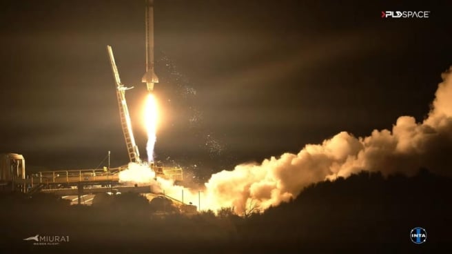El Miura 1 hace historia y llega al espacio con éxito Instante del lanzamiento del Miura 1.
