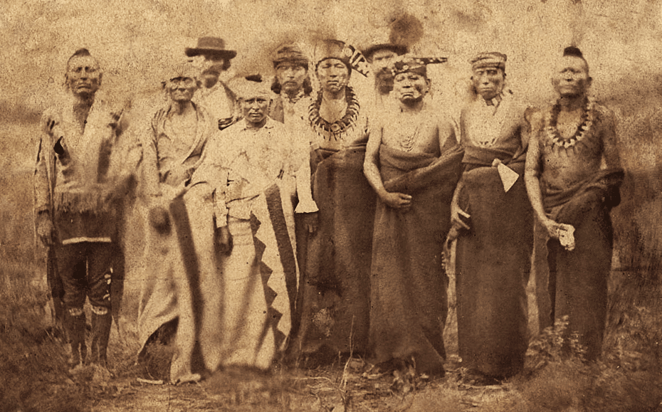 Miembros de la tribu Osage en el año 1865.