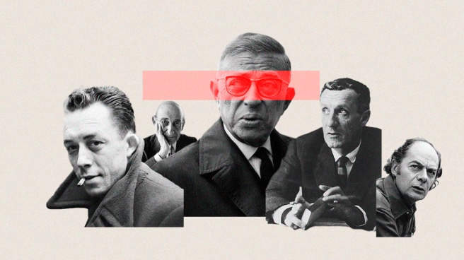 Sartre con los amigos que le abandonaron Sartre con los amigos que le abandonaron