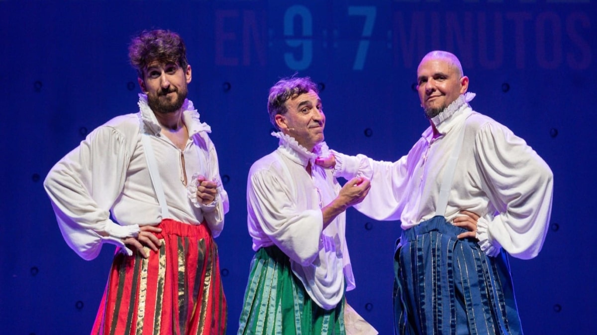 Héctor Carballo, Diego Molero y Martín Gervasoni, actores de 'Shakespeare en 97 minutos'.
