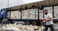 Decenas de viticultores franceses destrozan la carga de camiones españoles