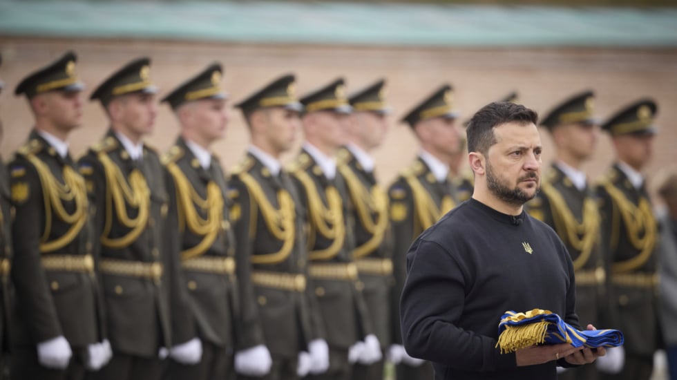 El presidente ucraniano, Volodimir Zelenski, en el Día de los Defensores de Ucrania