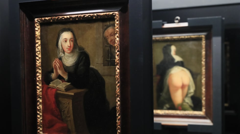 Vista de la obra 'Monja arrodillada' (1731), de Martin Van Meytens, en la nueva exposición del Museo del Prado.