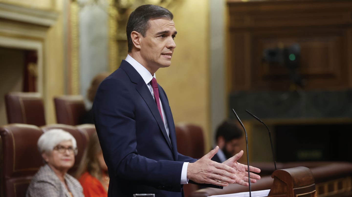 Pedro Sánchez, en la tribuna del Congreso.