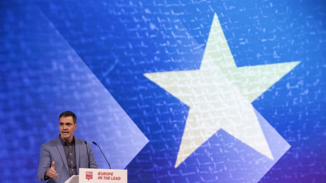 El lider del PSOE y presidente en funciones de España, Pedro Sánchez, durante su intervención, en la segunda jornada del Congreso Europeo Socialista