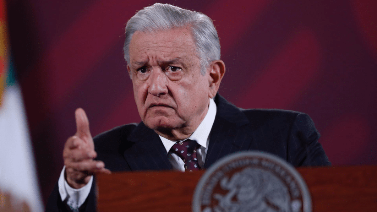 El presidente de México, Andrés Manuel López Obrador, durante la rueda de prensa de este lunes en Palacio Nacional en Ciudad de México.